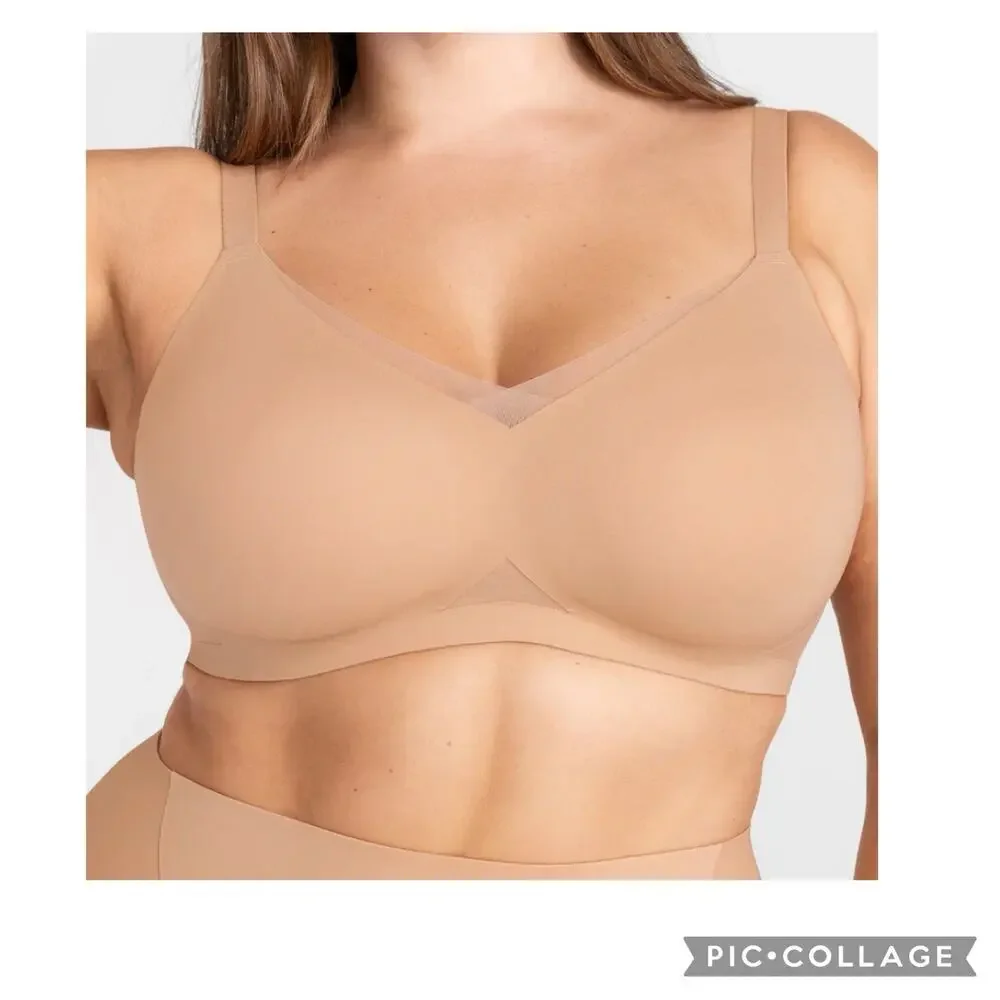 HONEYLOVE Liftwear Crossover Breathable Nude Bra Size XL 38DD NWT